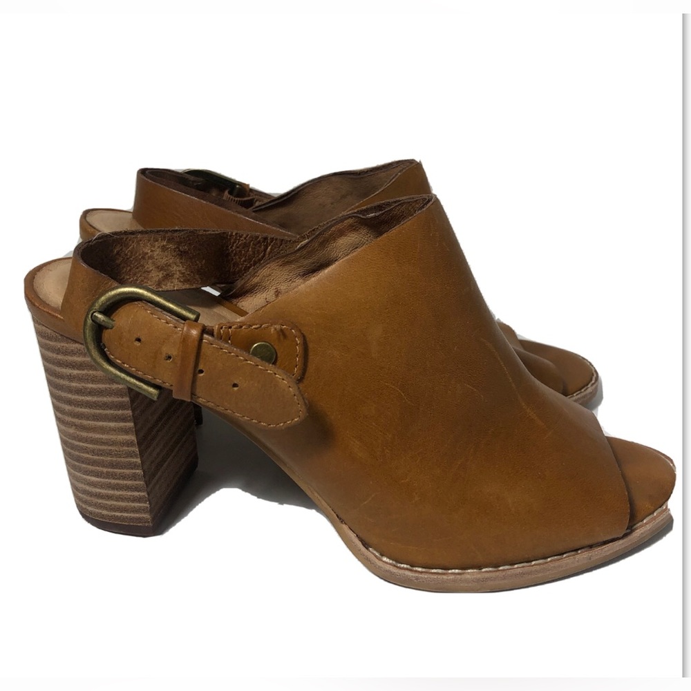 Madewell Leather Peep Toe Block Heel Sandals. Size 8.